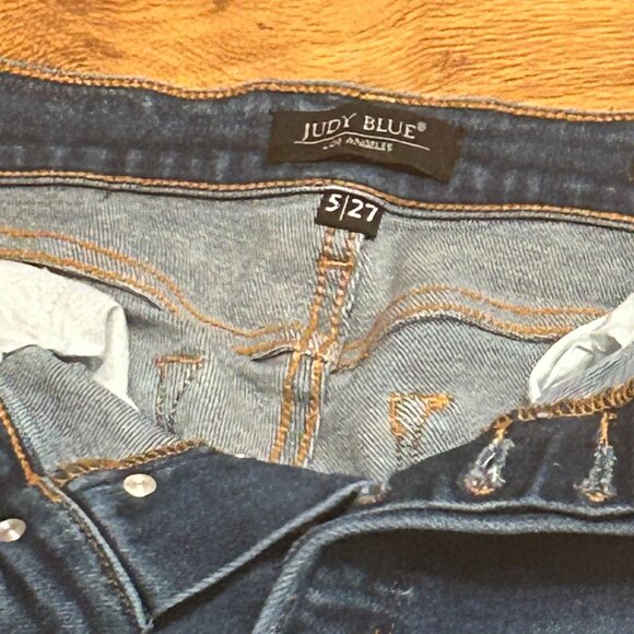 Judy Blue Straight Leg Button Fly Size 5/27 High Waist Stretch - Picture 2 of 3